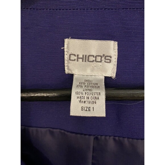 Chico's Jacket 1 (M-8) Purple Full Zip Lightweight Coat, Colorful, Coastal - Picture 5 of 9